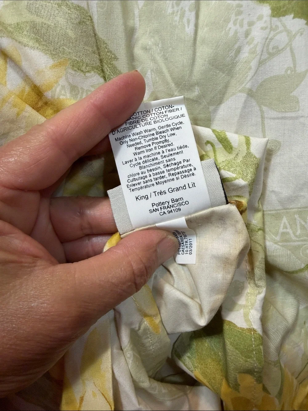 Pottery Barn Sunflower Floral Duvet Cover King Size Set with 3 Shams